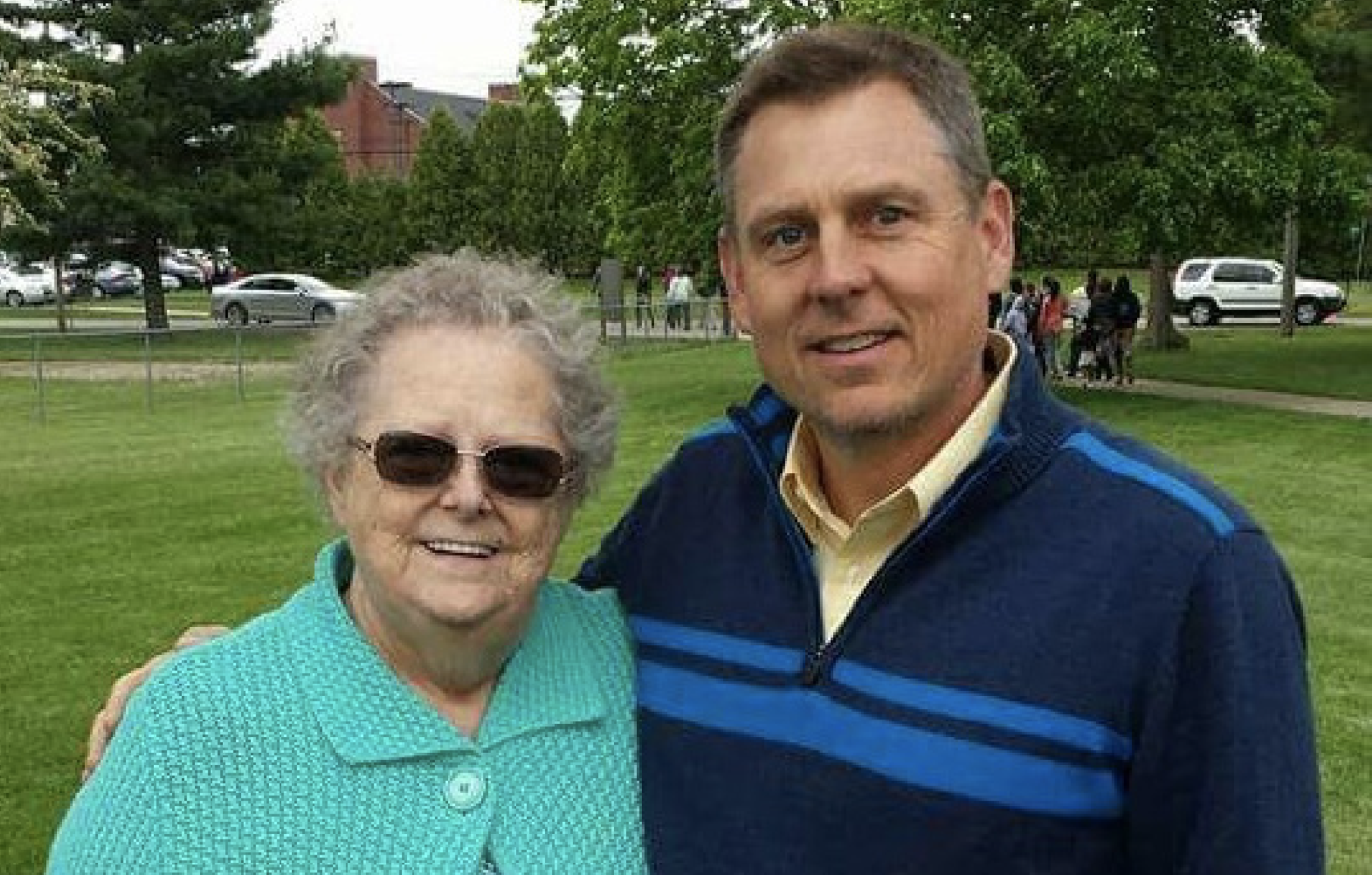 Chaplain Larry Lyons with his mother, Lois Marie Lehtinen, who died in March of COVID-19