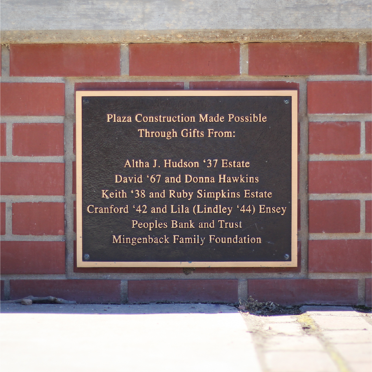 Commemorative Marker on Bell Tower