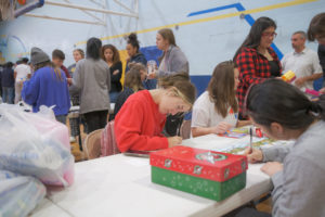 Students with Christmas Box